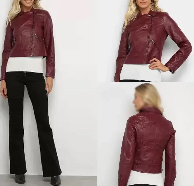 Jaqueta Cropped Facinelli Perfecto PU Feminina