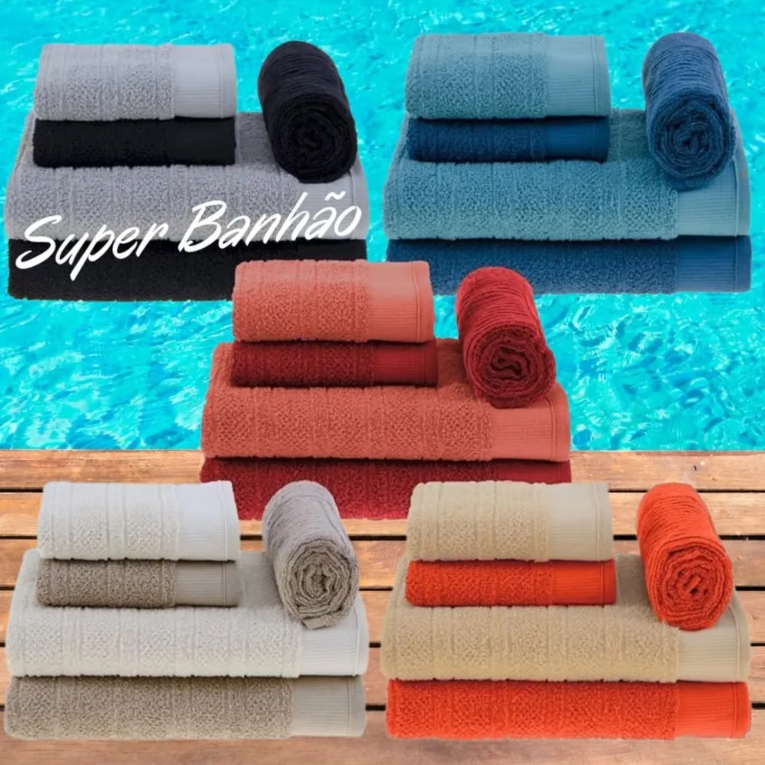 Jogo De Toalha Super Banhão Mandarina Amarelo/Laranja Claro 5 Peças – Orb By Buddemeyer