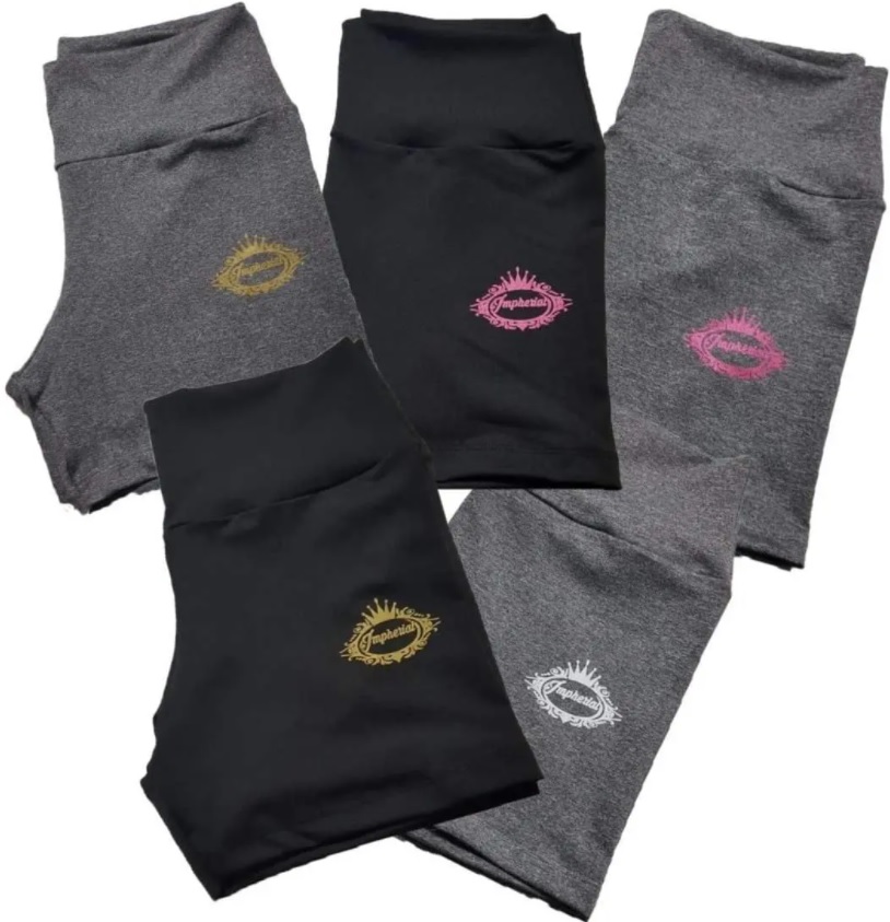 Kit 05 Shorts Treino Caminhada Fitness Feminino