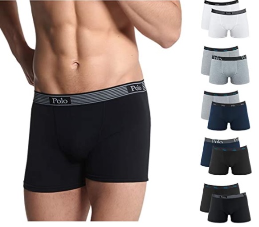 Kit 10 Cuecas Boxer Cotton e Premium, Polo Match, Masculino