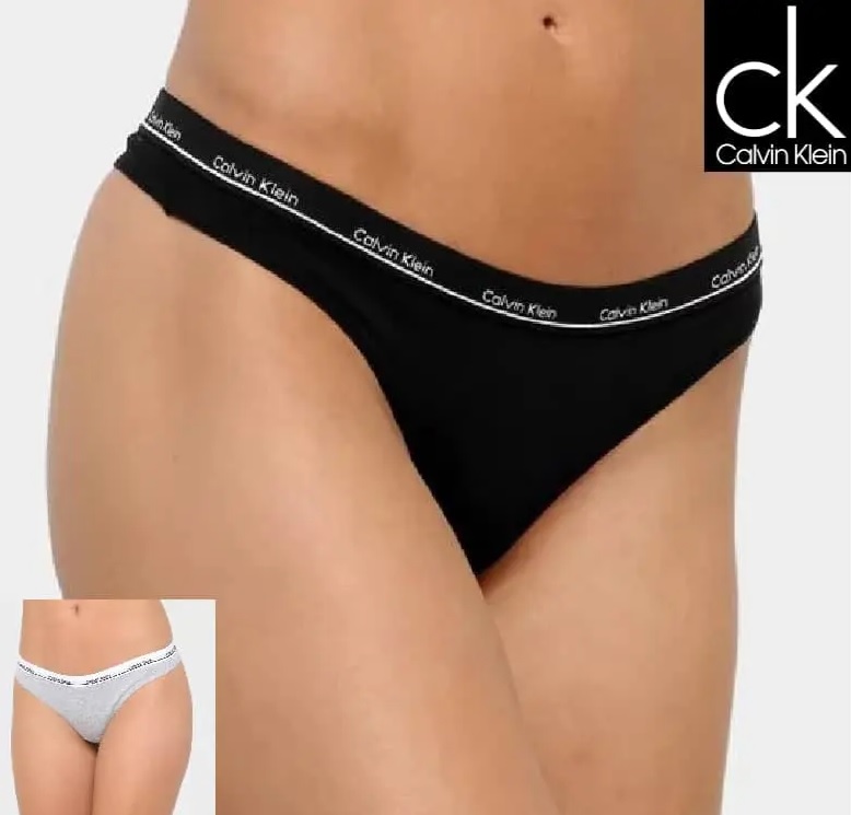 Kit Calcinha Fio Dental Calvin Klein 2 Peças
