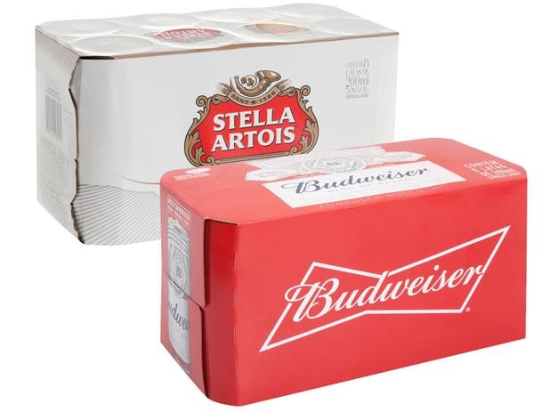 Kit Cerveja Stella Artois + Budweiser Lager – 16 Unidades 269ml