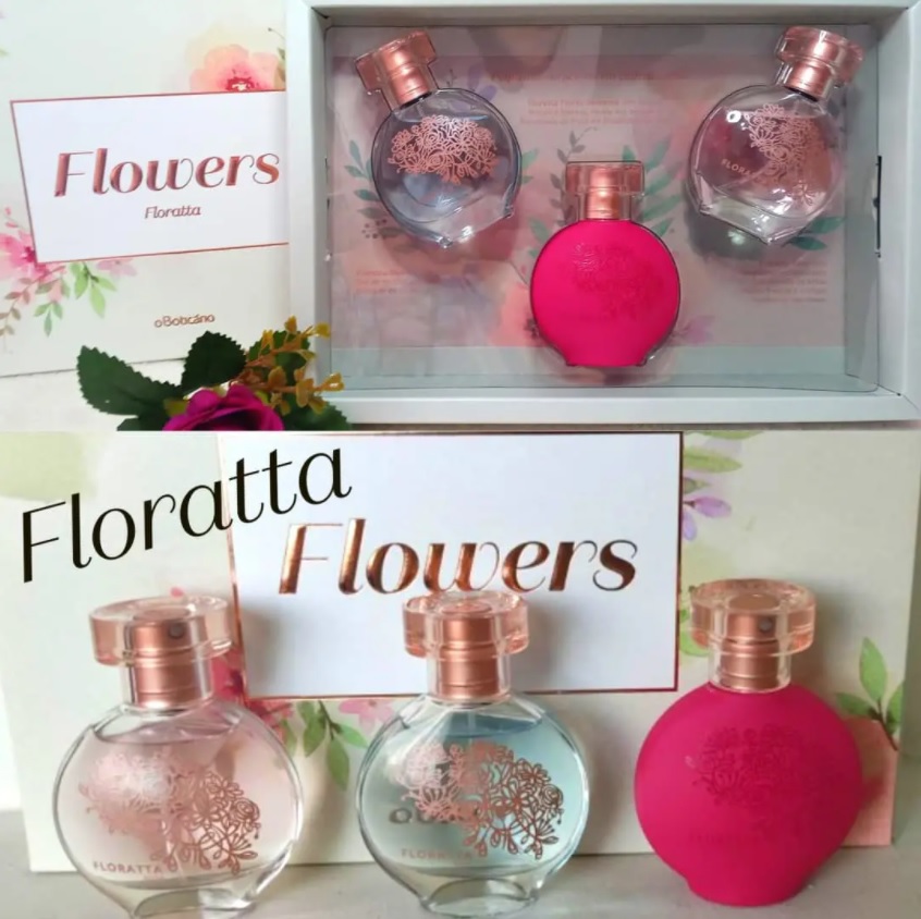 Kit Presente Floratta Desodorante Colônia: Floratta Blue 30ml + Floratta Rose 30ml + Floratta Flores Secretas 30ml