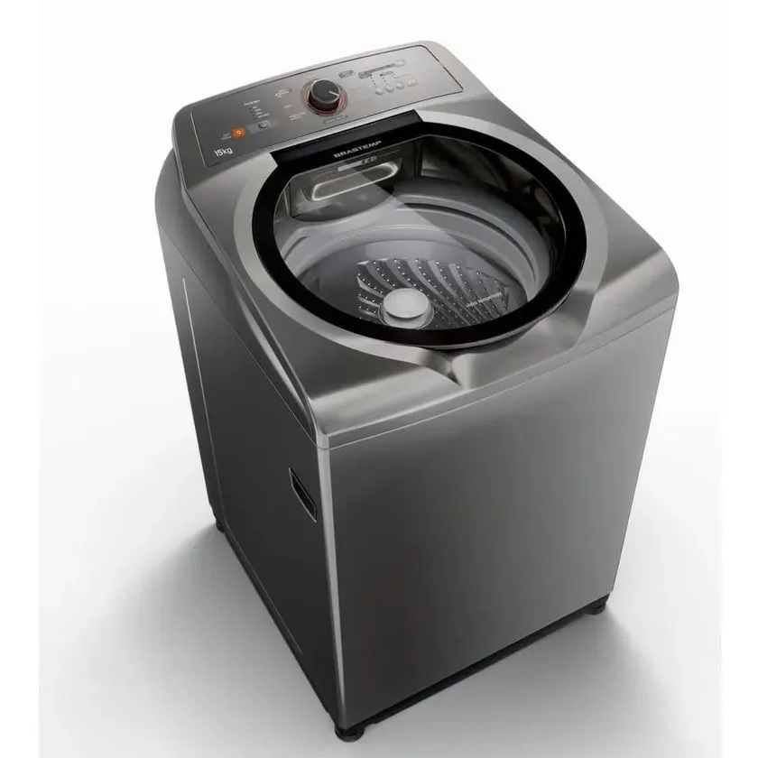 Lavadora de Roupas Brastemp BWN15AT 15Kg – Cesto Inox 8 Programas de Lavagem
