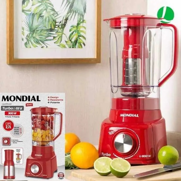 Liquidificador Mondial Turbo L900 com Filtro 5 Velocidades e 900W – Vermelho