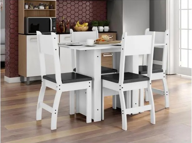 Mesa de Cozinha 4 Cadeiras Retangular Milano – J57050 Poliman Móveis