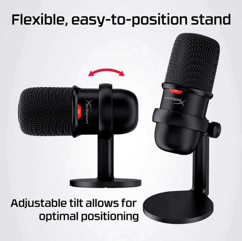 Microfone HyperX Solocast, USB, Compatível PS4, Mac, PC – HMIS1X-XX-BK/G
