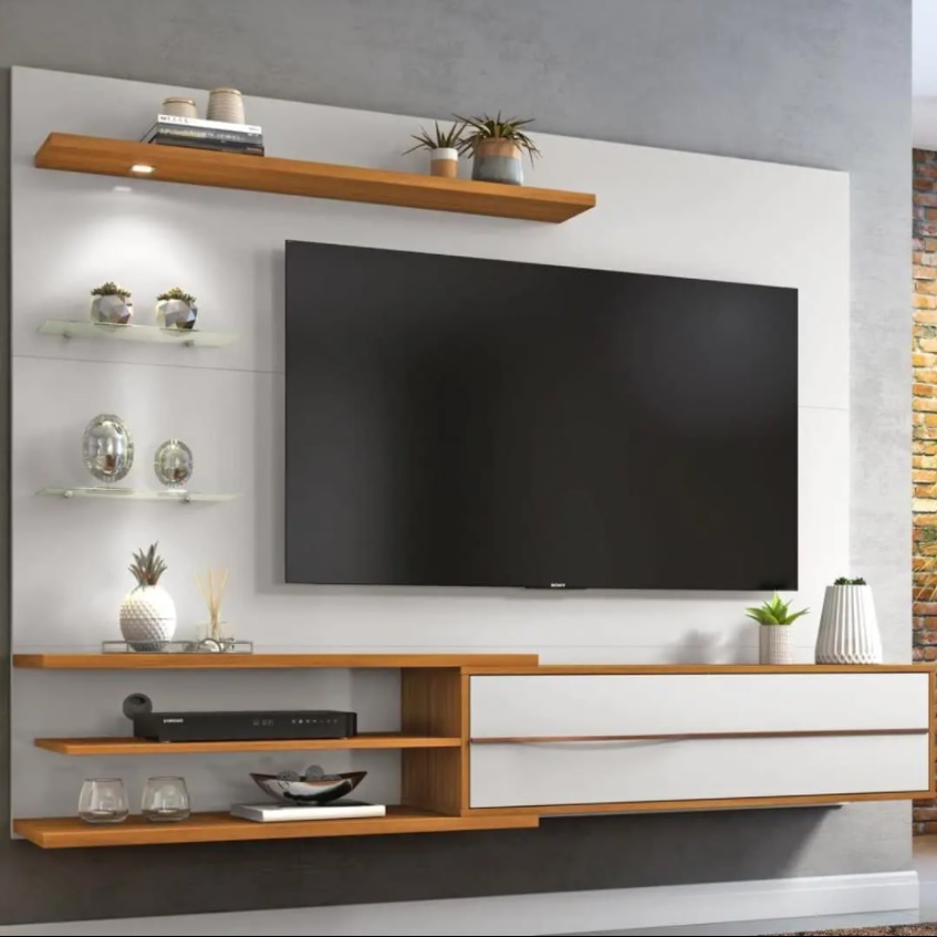 Painel Para Tv Até 60 Polegadas 1 Porta Nt1115 Off White/freijó Trend – Notável