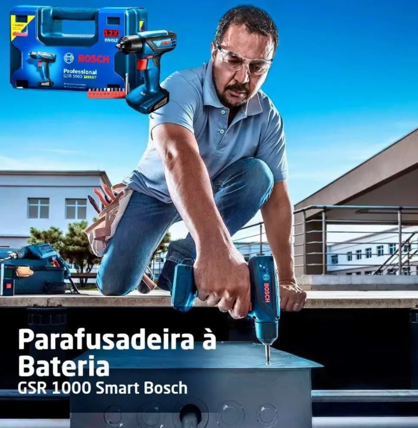 Parafusadeira E Furadeira À Bateria Bosch Gsr1000 12v Azul