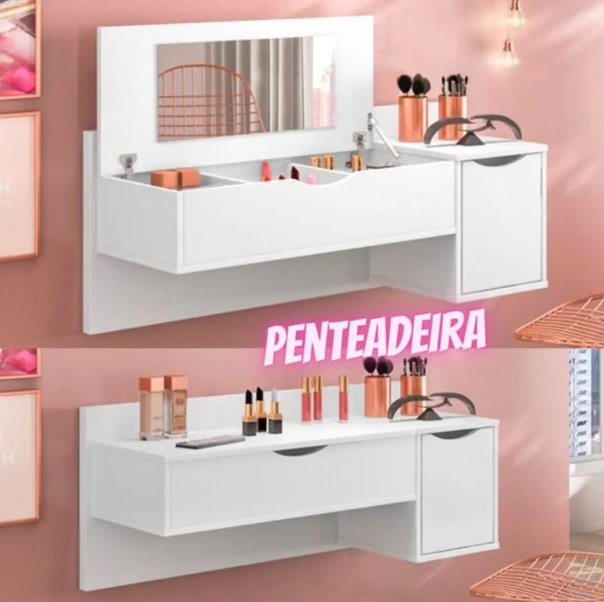 Penteadeira Albatroz Blush com 2 Portas