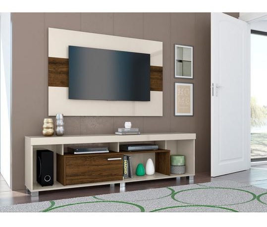 Rack para TV até 65” com Painel até 50” – 1 Porta de Correr Madetec Tomaz