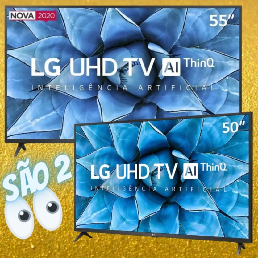 Smart Tv Lg 55″ 55un7310 4k Uhd Wifi Bluetooth Hdr Inteligência Artificial Thinq Ai Google Assistente + Smart TV LG 50” 50UN7310 Ultra HD 4K WiFi Bluetooth HDR Inteligência Artificial ThinQ AI Smart Magic