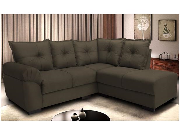Sofá de Canto 5 Lugares Suede Velusoft Cordoba – Cama inBox