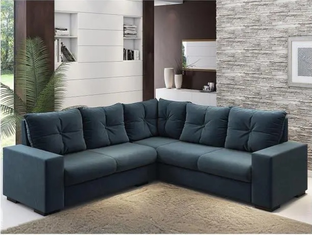 Sofá de Canto 5 Lugares Velveteen – Spazio Viero Móveis