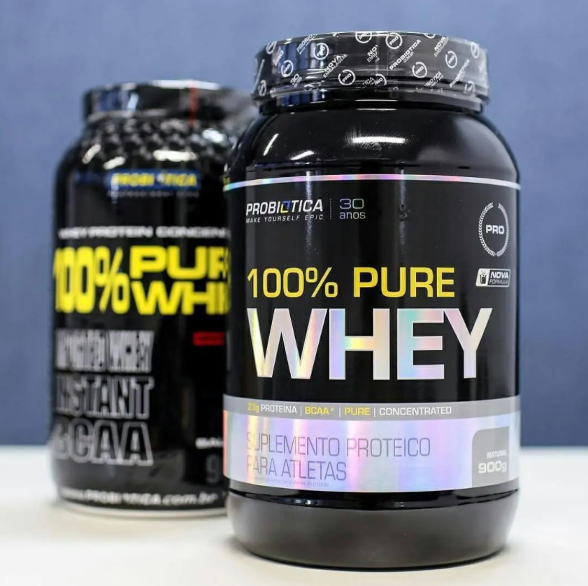 100 Pure Whey 900g Sabor Chocolate Probiótica Wt Promoções 9323