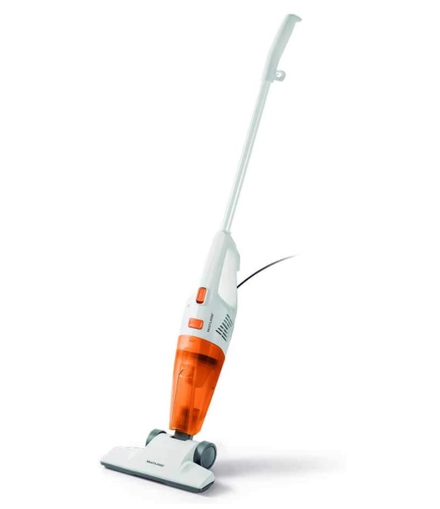 Aspirador de Pó Vertical e de Mão 127V com 700W Bocal de Dupla Sucção e Cordão Elétrico de 5M Banco/Laranja Multilaser – HO011