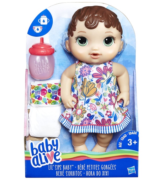Brinquedo Boneca Baby Alive Hora do Xixi Morena – Com roupinha removível e acessórios – E0499 – Hasbro