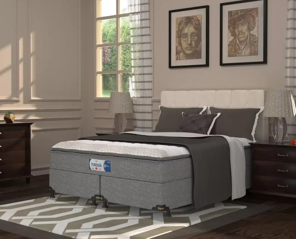 Cama Box Queen (Box + Colchão) Probel – Mola 64cm de Altura Turquia