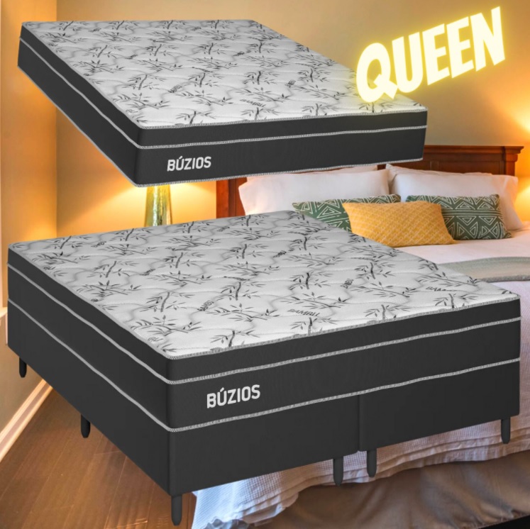 Cama Box Queen Size (Box + Colchão em Molas) – Plumatex Búzios