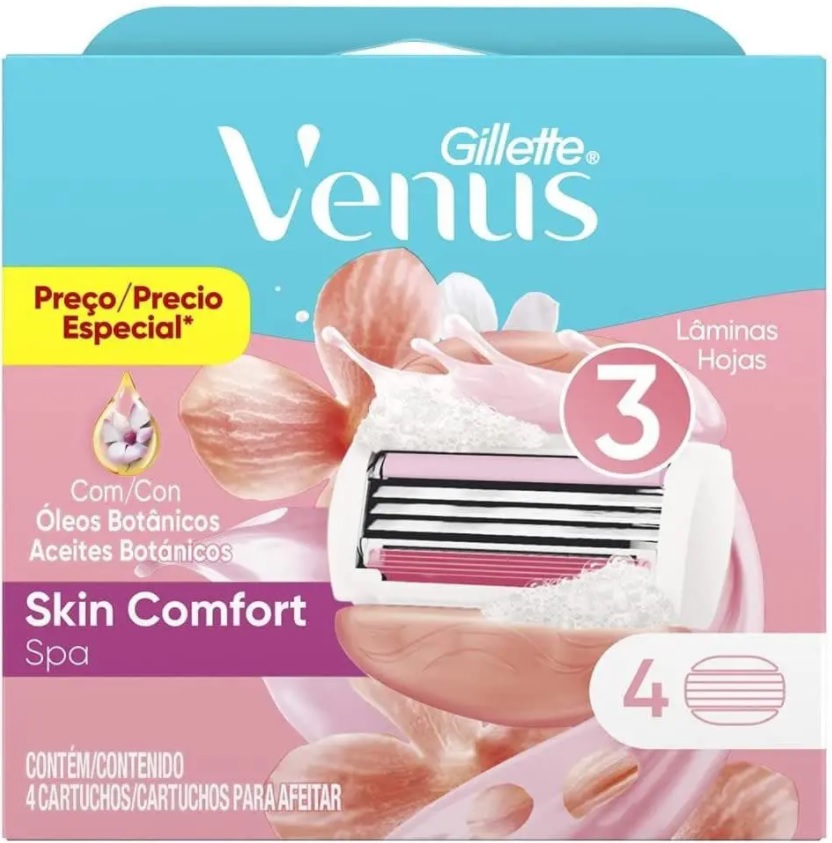 Carga para Aparelho de Depilar Gillette Venus Spa Recargas 4 Unidades, Gillette