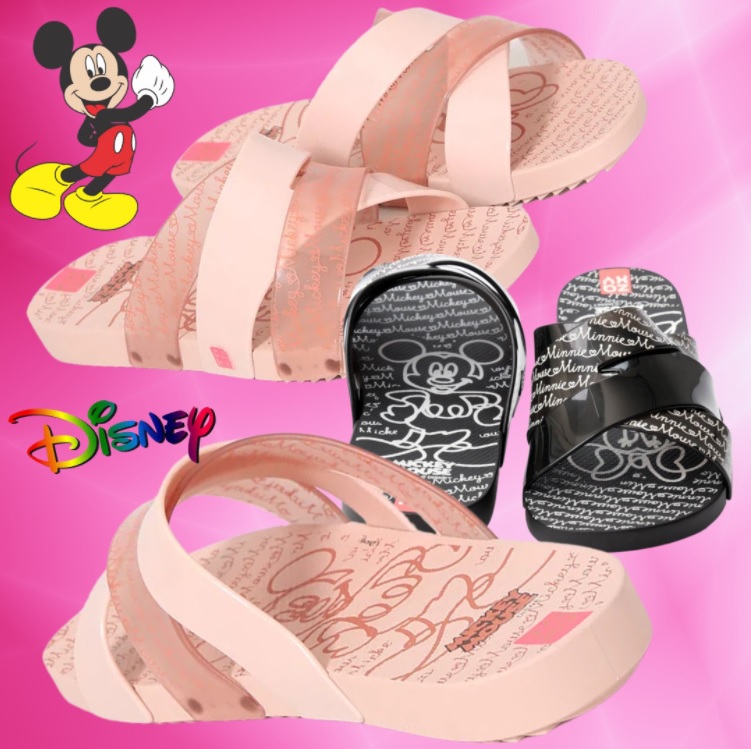 Chinelo Slide Mickey e Minnie, Zaxy, Feminino