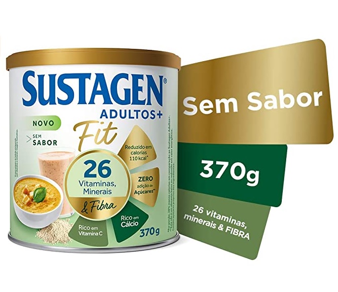 Complemento Alimentar Sustagen Adultos+ Fit Sem sabor – Lata 370g, Sustagen N&E