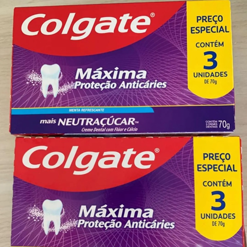 Creme Dental Colgate Máxima Proteção Anticáries mais Neutraçúcar 70g Promo Leve 3 Pague 2