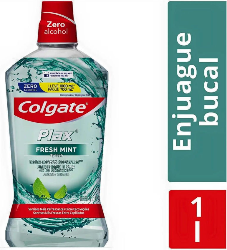Enxaguante Bucal Colgate Plax Fresh Mint 1000Ml Promo Leve 1000Ml E Pague 700Ml