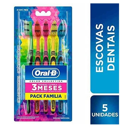 Escova Dental Oral-B Color Collection – 5 unidades