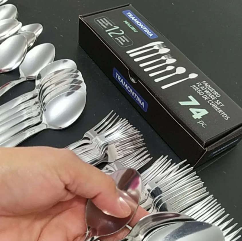 Faqueiro Aço Inox Tramontina Malibu 74 peças