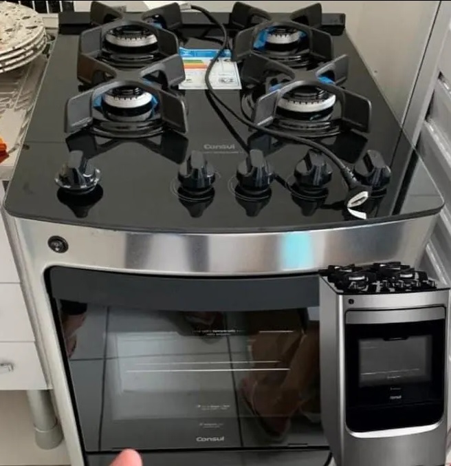 Fogão 4 Bocas Mesa de Vidro Consul – Acendimento Automático CFO4 VAR