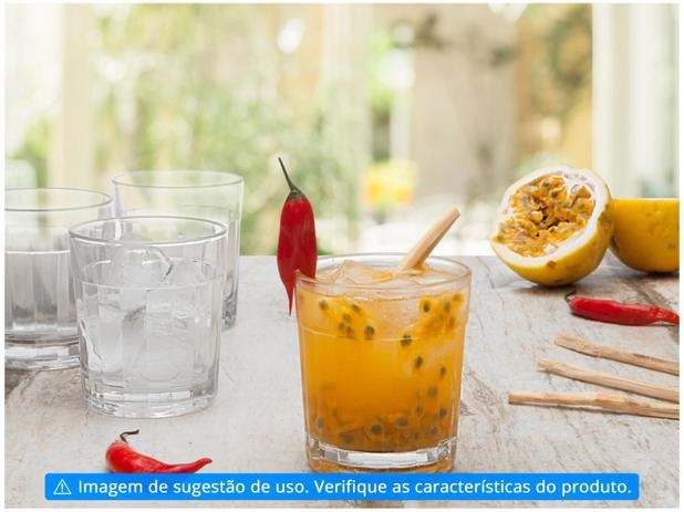 Jogo de Copos de Vidro Whisky Cristalino 350ml – 4 Peças Double Old Fashioned