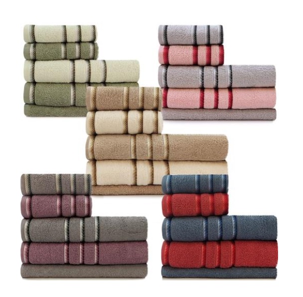 Jogo de Toalhas 5 Peças Banhão + Rosto Algodão Appel – Classic Azul Vermelho