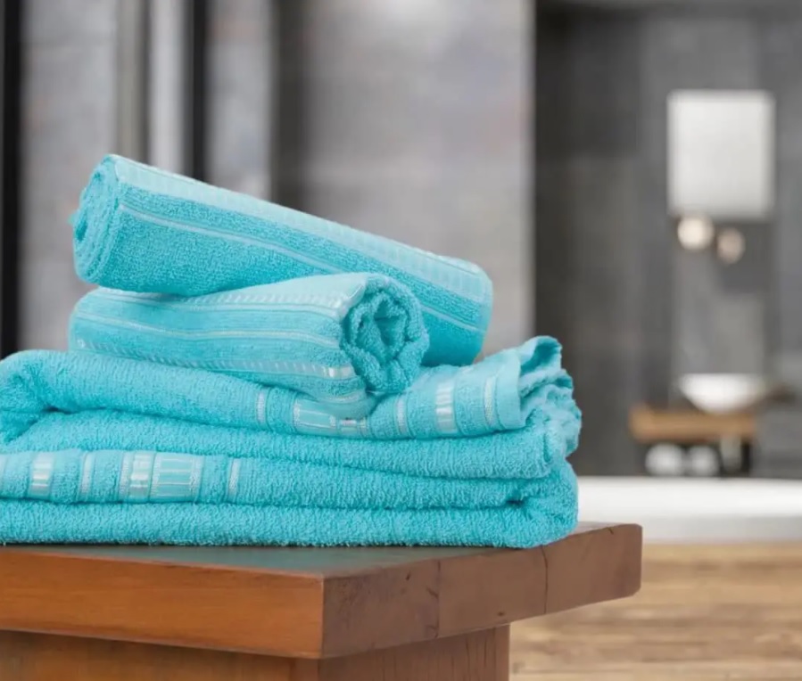 Jogo de Toalhas de Banho Atlântica Delicata – Garden Azul 4 Peças