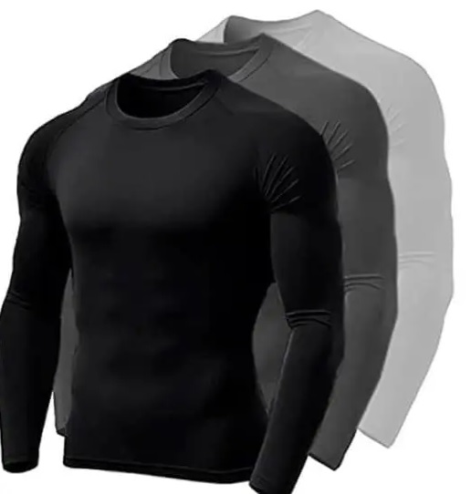 Kit 3 Camisetas Térmica Polo Sport Segunda Pele Uv Unissex Branco/Cinza e Preto