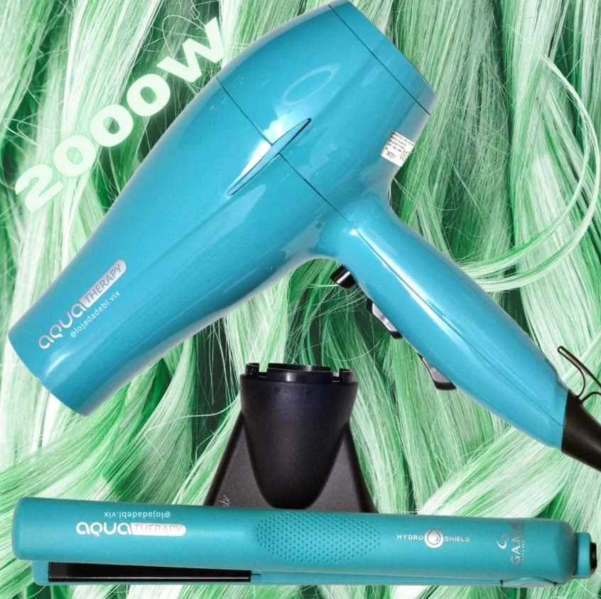 Kit Secador e Chapinha Gama Italy Aqua Therapy