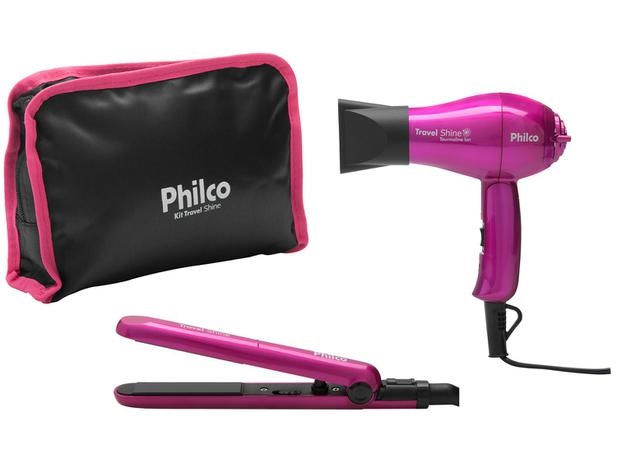 Kit Secador e Chapinha Philco Travel Shine