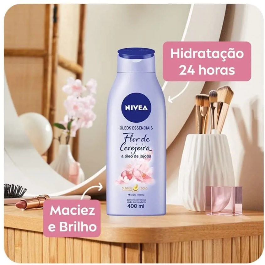 Nivea Hidratante Desodorante Flor de Cerejeira e Óleo de Jojoba, 400ml