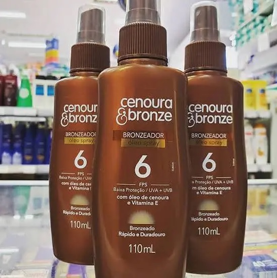 Óleo Bronzeador Spray Fps6, Cenoura e Bronze