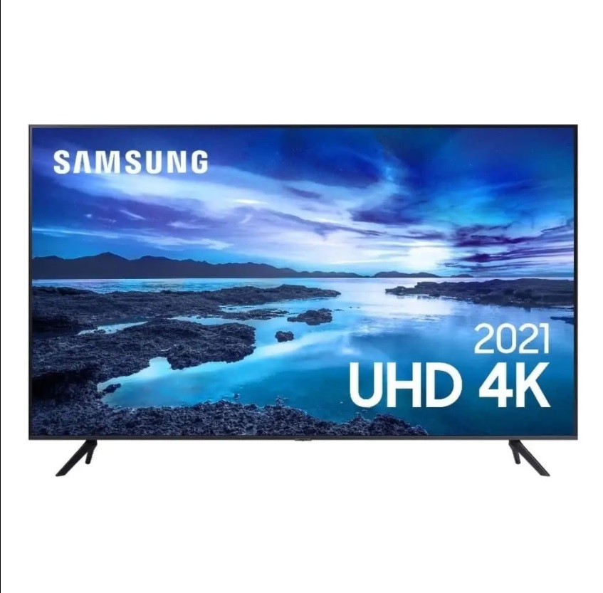 Samsung Smart Tv 50″ Uhd 4k 50au7700, Processador Crystal 4k, Tela Sem Limites, Visual Livre De Cabos, Alexa Built In.