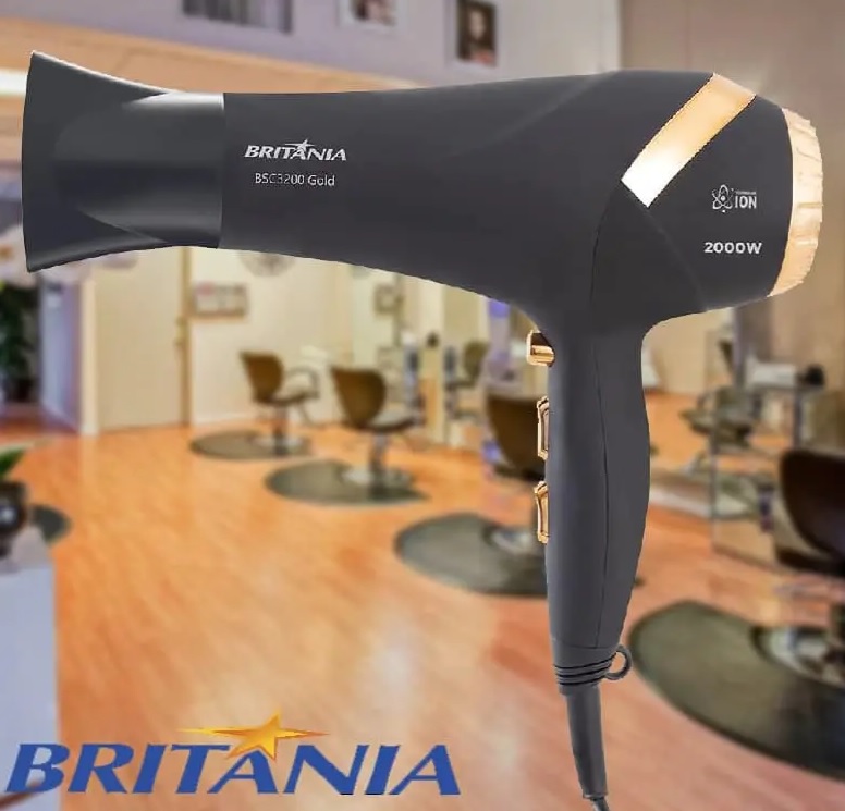 Secador de Cabelos Britânia Gold Tourmaline Íon BSC3200 2000W – Preto