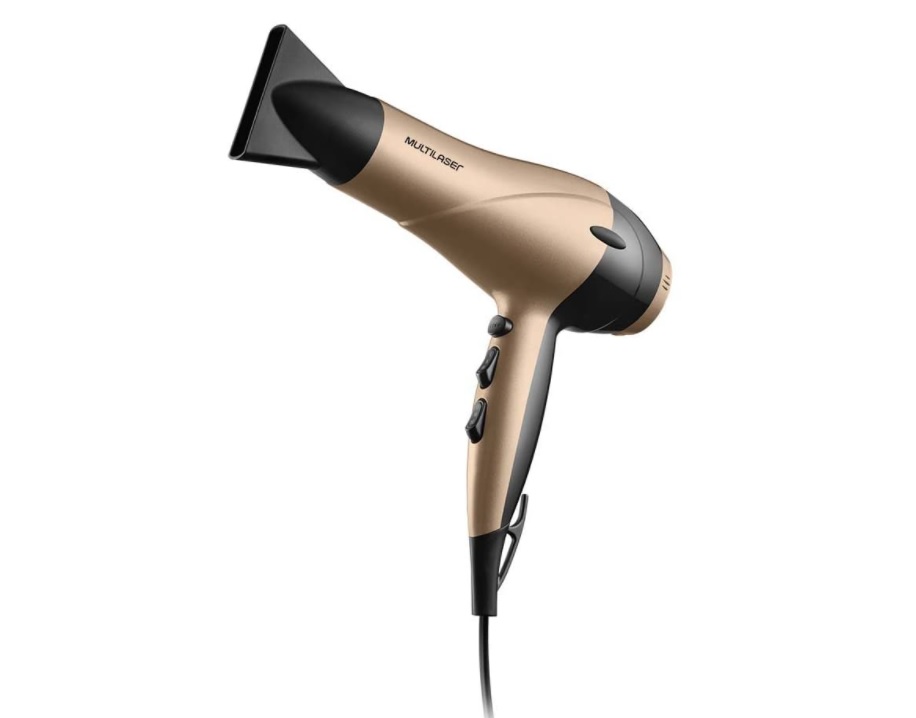 Secador de Cabelos Gold 127V com 1900W 2 Velocidades e 3 Combinações de Temperatura Dourado Multilaser – EB019
