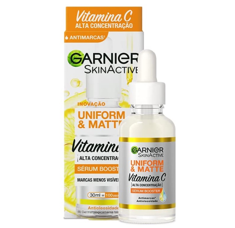 Sérum Facial Antimarcas Garnier Uniform & Matte Vitamina C, 30ml