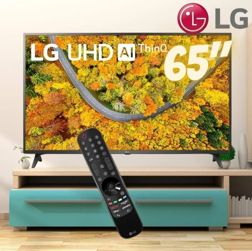 Smart TV 4K LG LED 65” com ThinQ AI, Google Assistente, Alexa, Controle Smart Magic e Wi-Fi – 65UP7550