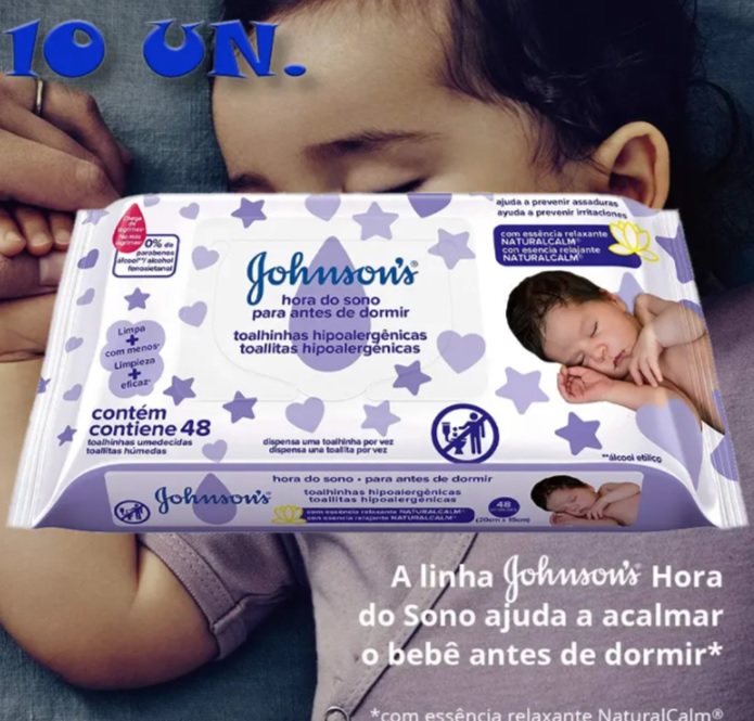 Lenços Umedecidos Johnson’s Baby Hora do Sono, 48 unidades