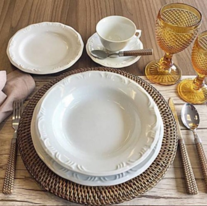 Aparelho de Jantar Chá Schmidt Porcelana Pomerode 20 Peças