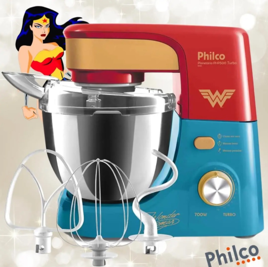 Batedeira Planetária Philco Mulher Maravilha PHP500 Inox