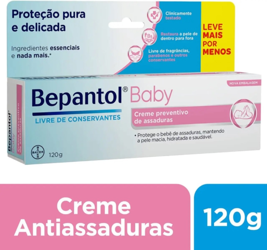 Bepantol Baby Creme Preventivo de Assaduras Para Bebês, Bepantol, 120G