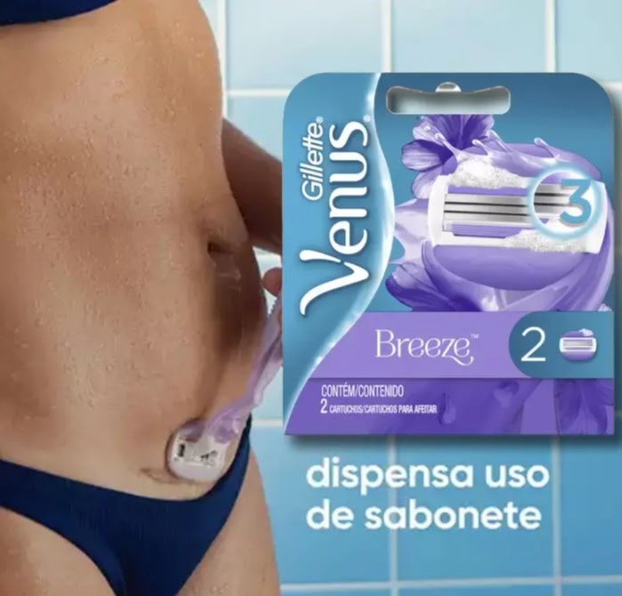 Carga para Aparelho de Depilação Feminino – Gillette Venus Breeze 2 Unidades