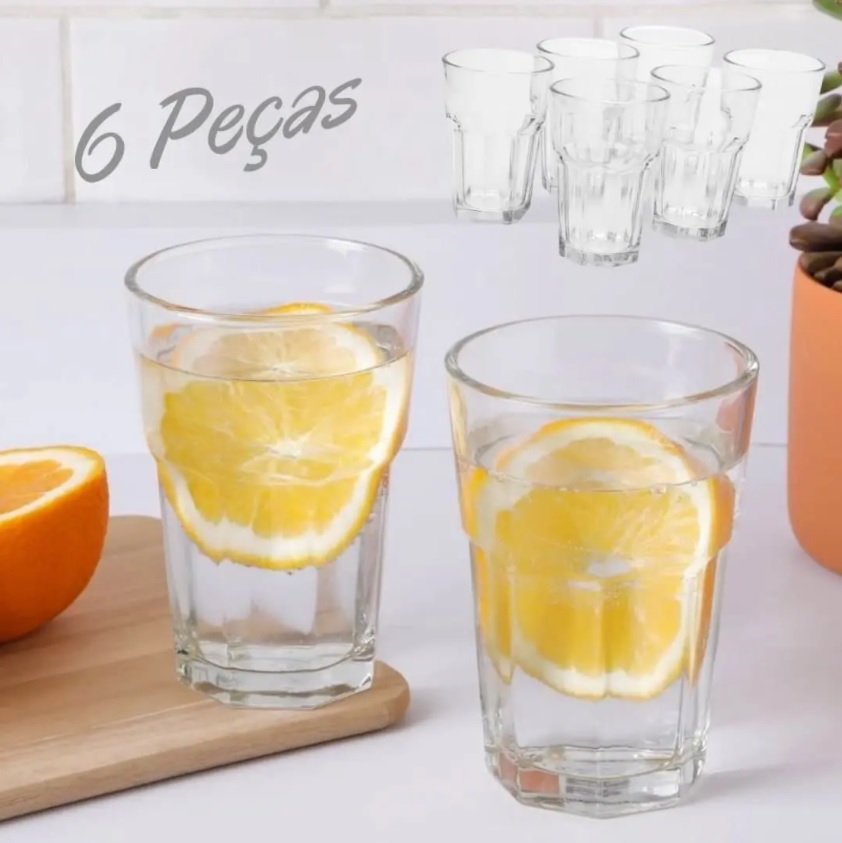 Conjunto de Copos de Vidro Cassis 420ml 6 Peças – La Cuisine